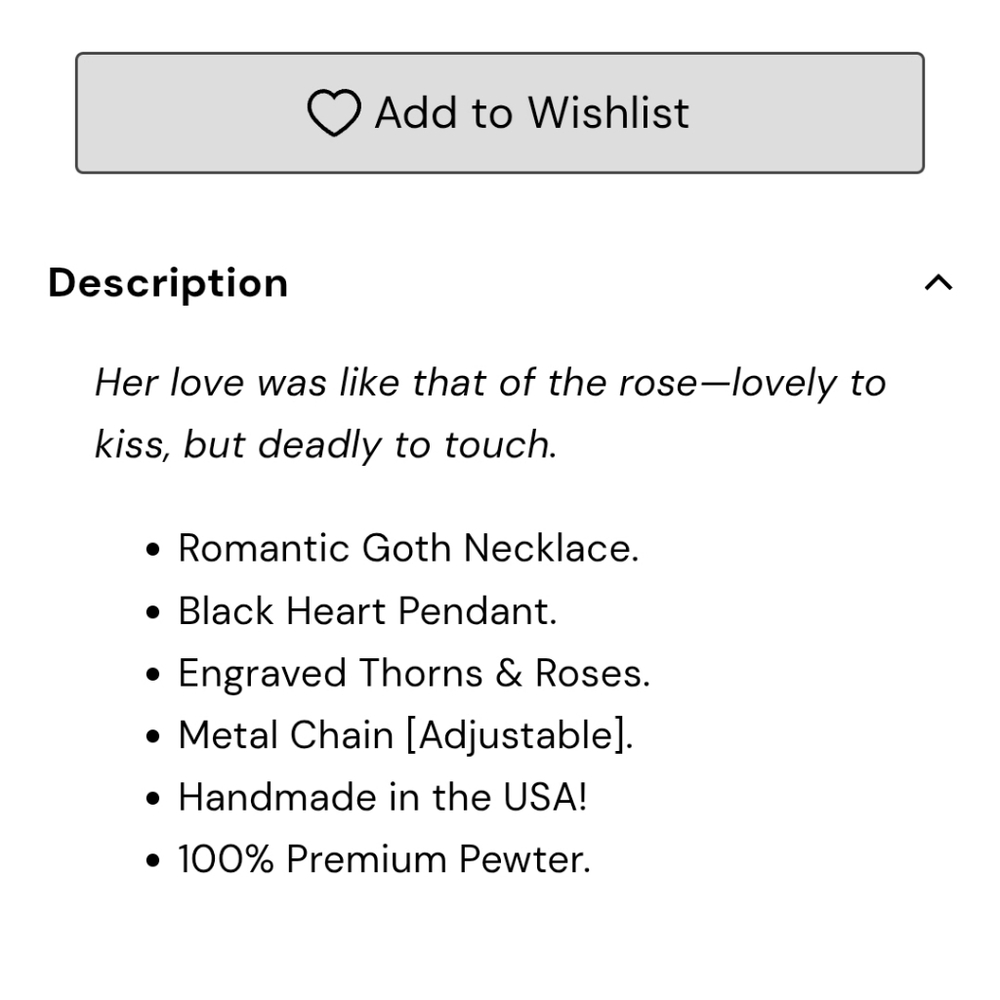 Funk Plus Auroras Heart Rose Necklace - Picture 2 of 6